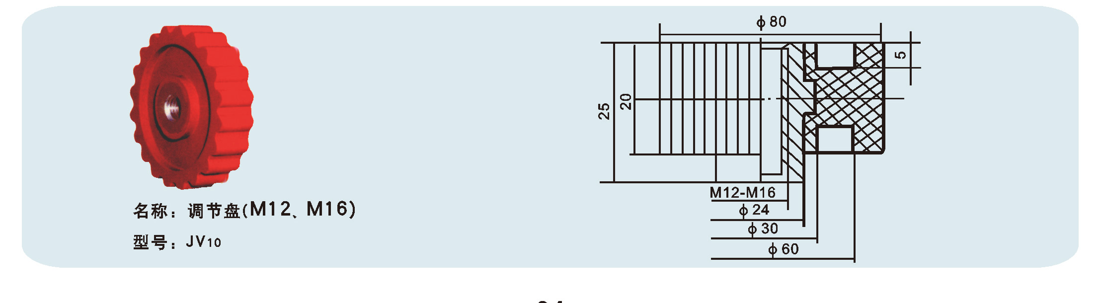 調(diào)節(jié)盤（M12、M16）JV10
